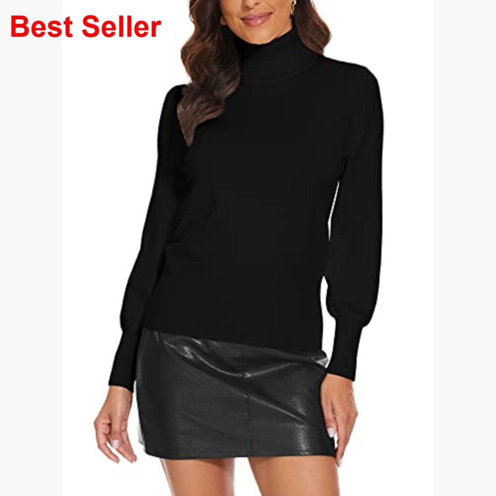 Rayon Polyester Knit Turtleneck Pullover Sweater … - image 6